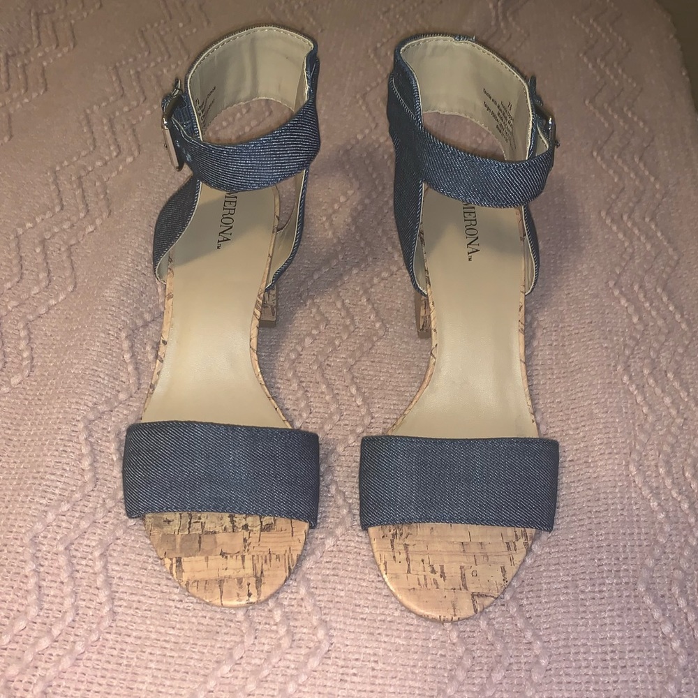 Denim wedges
